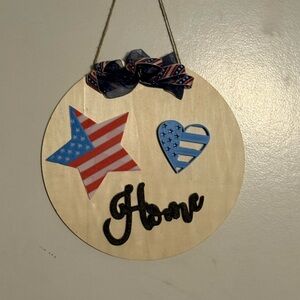Patriotic Wall Hanging with Star and Heart